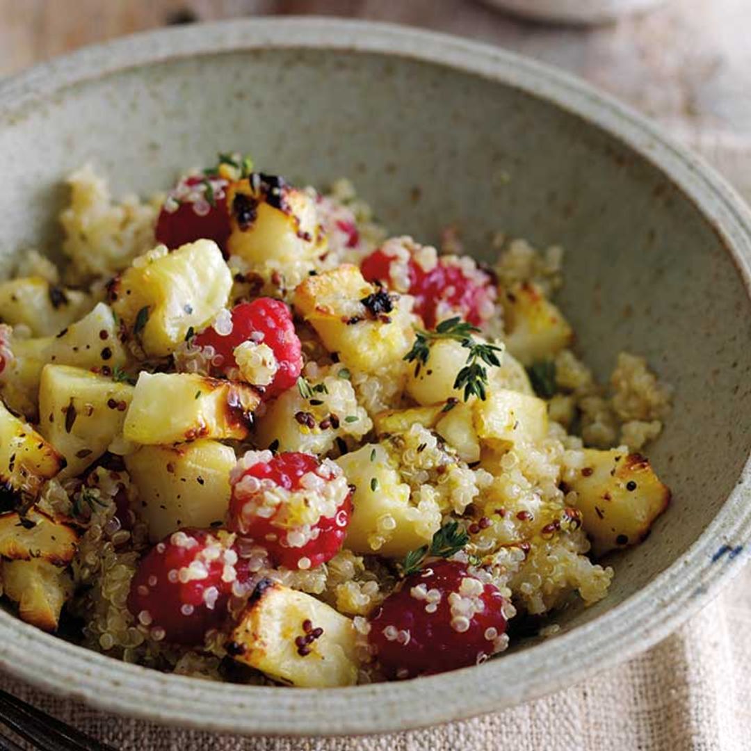 Attempting Veganuary? You need to try this celeriac, quinoa and raspberry salad