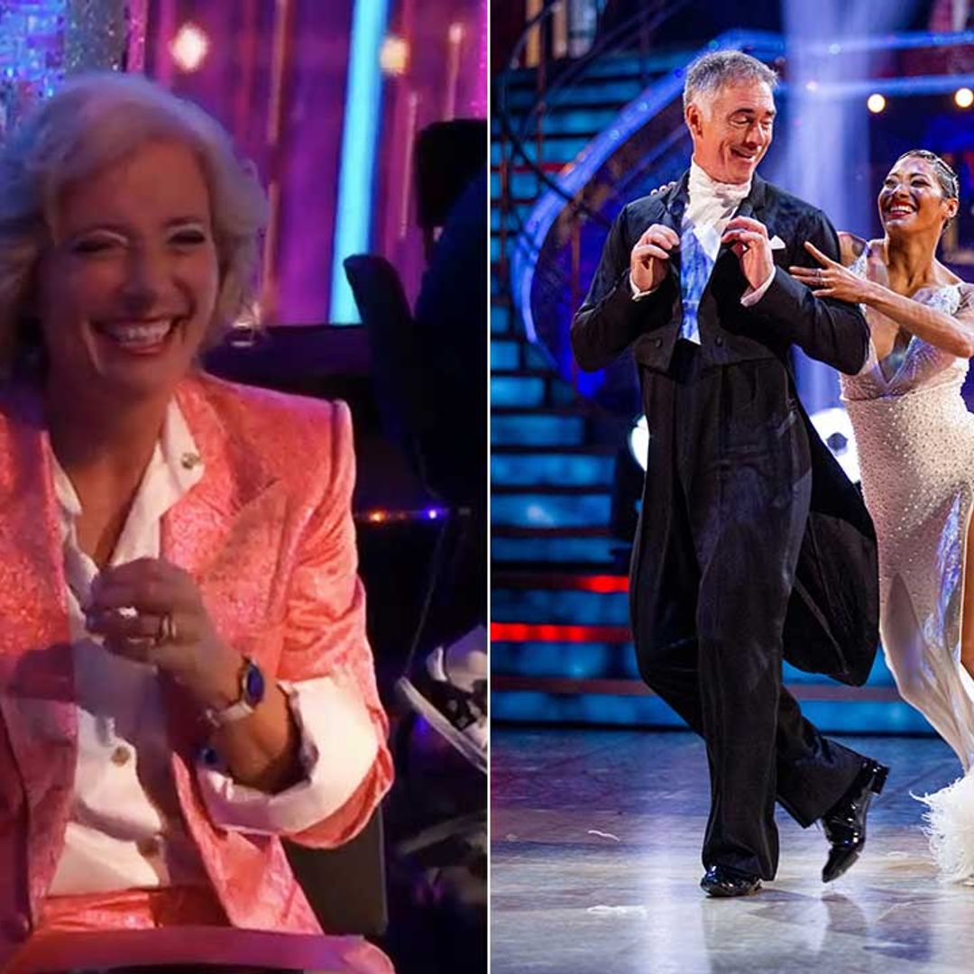 Emma Thompson brings Hollywood glamour to Strictly as she cheers husband Greg Wise