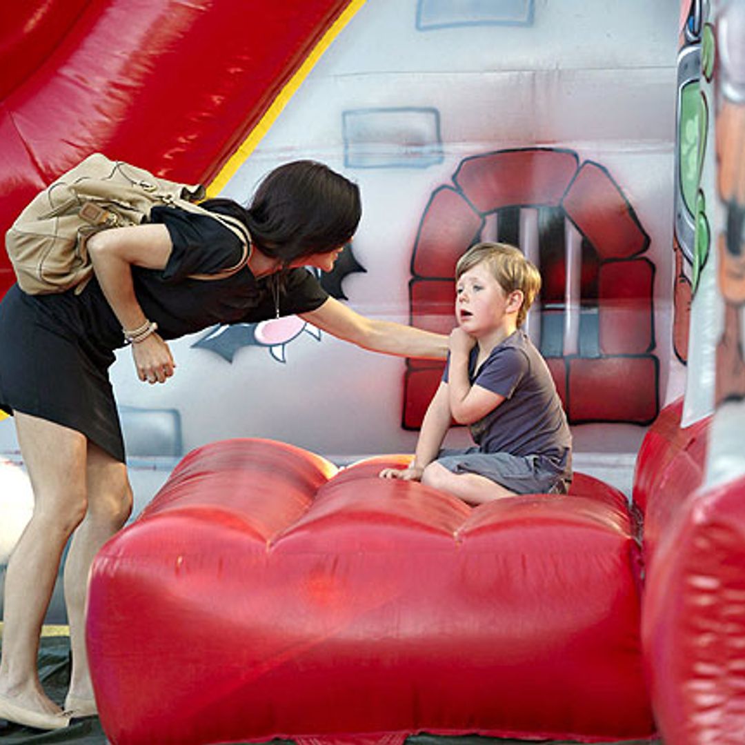 Attentive mum Princess Mary comes to the rescue after bouncy castle mishap