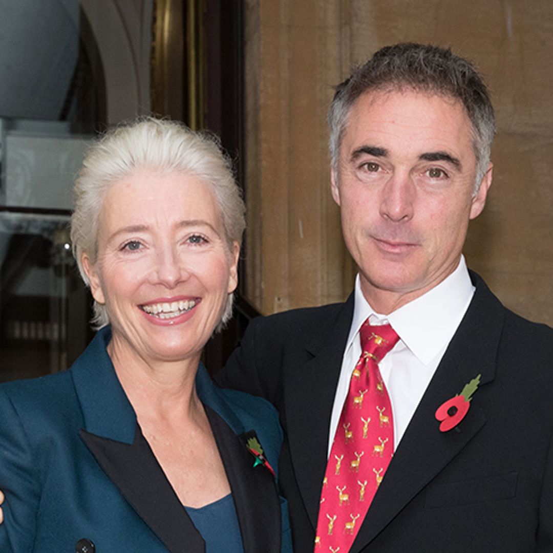 Emma Thompson is chic in teal trouser suit at Buckingham Palace