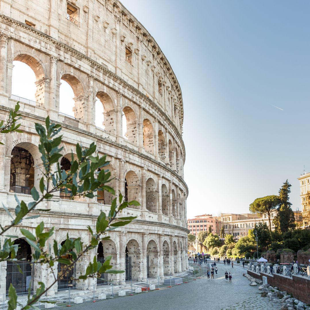 The coloseum from the side in Rome