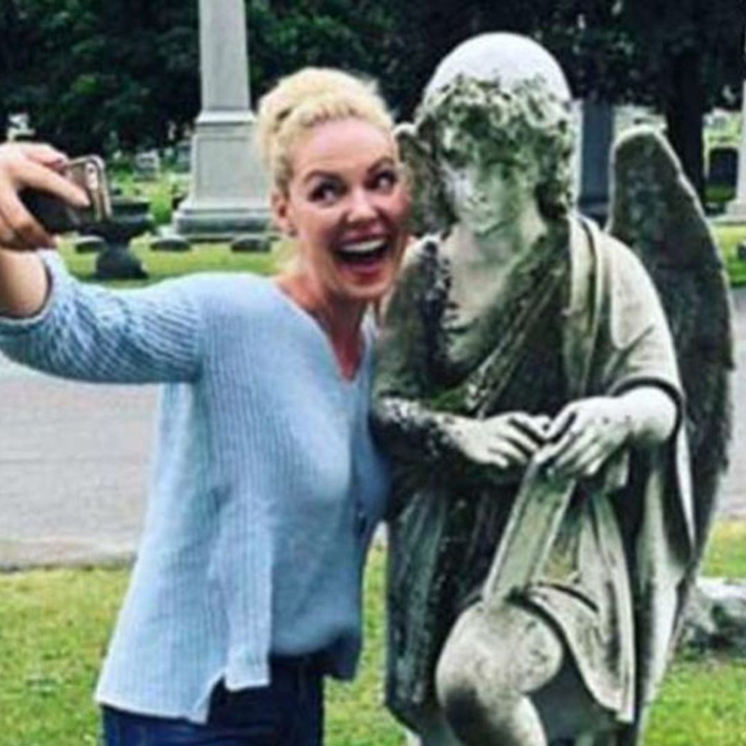 Katherine Heigl apologises to selfie taken visiting late brother's grave  