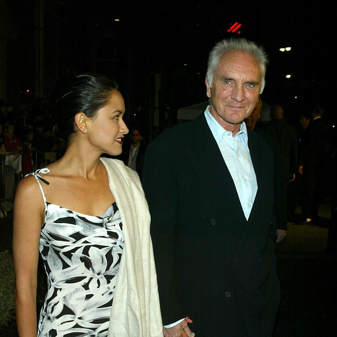 Actor Terence Stamp and his wife Elizabeth O'Rourke arrive at the premiere of "The Haunted Mansion" held on November 23, 2003 at the El Capitan Theater, in Los Angeles, California