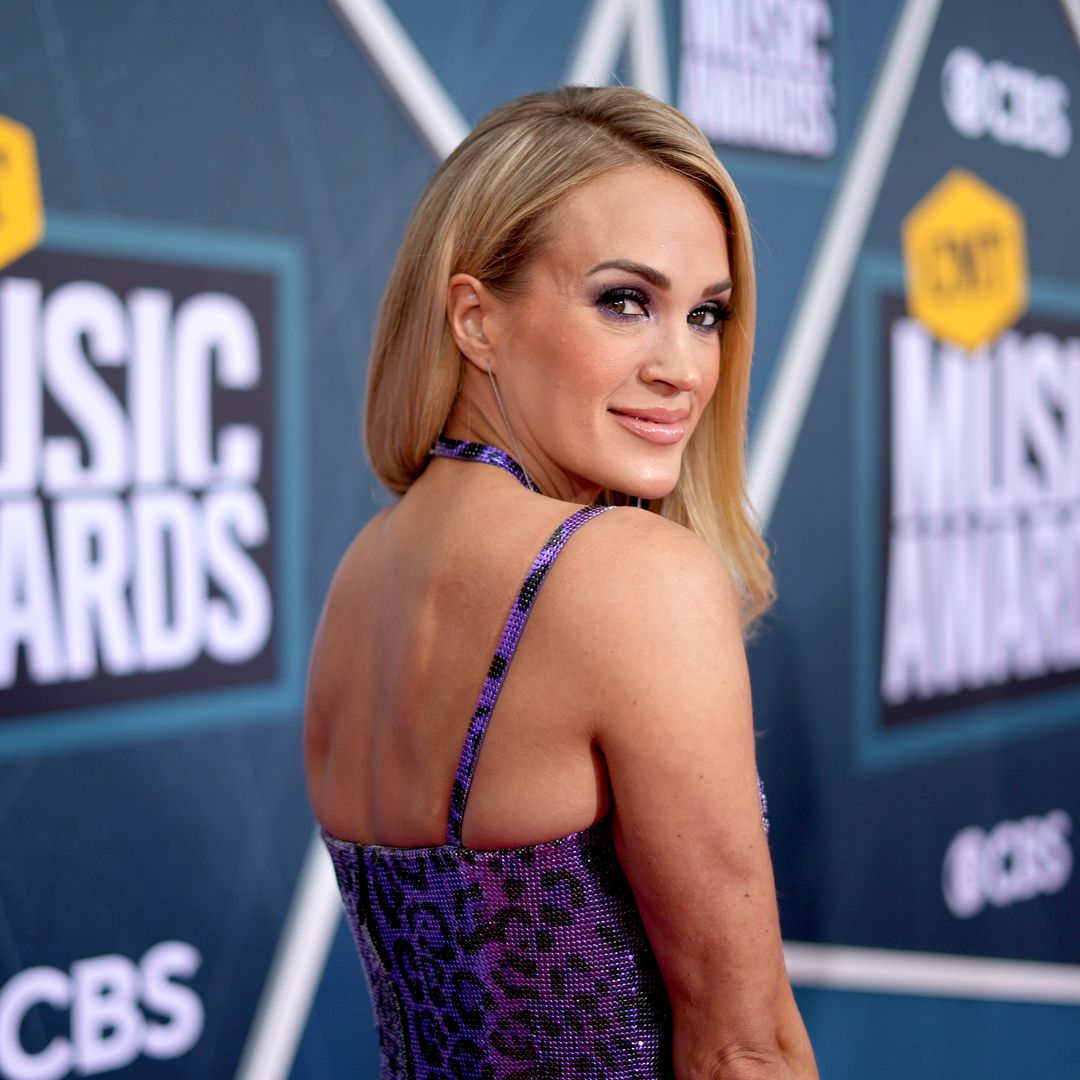 Carrie Underwood dons black leather and chainmail as she makes 'super nervous' rockstar debut