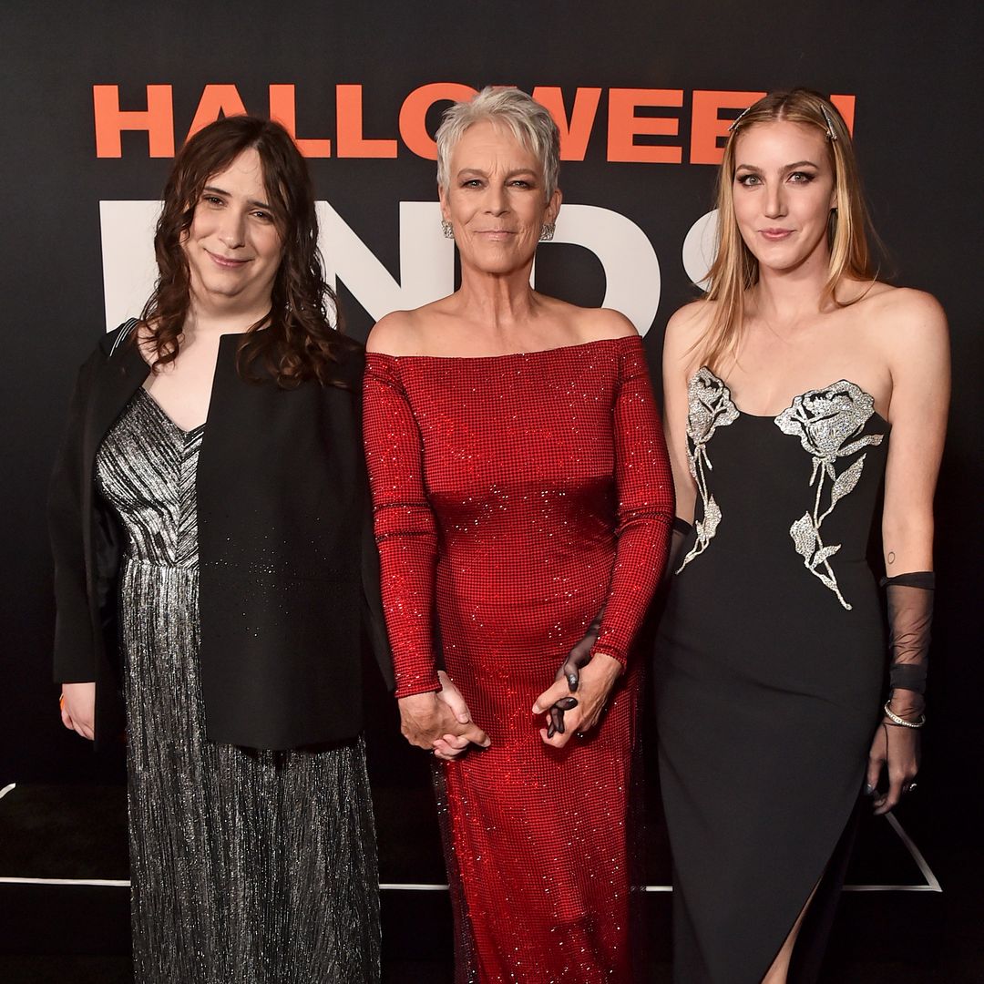 Annie Guest, Jamie Lee Curtis, and Ruby Guest attend Universal Pictures World Premiere of "Halloween Ends" on October 11, 2022 in Hollywood, California