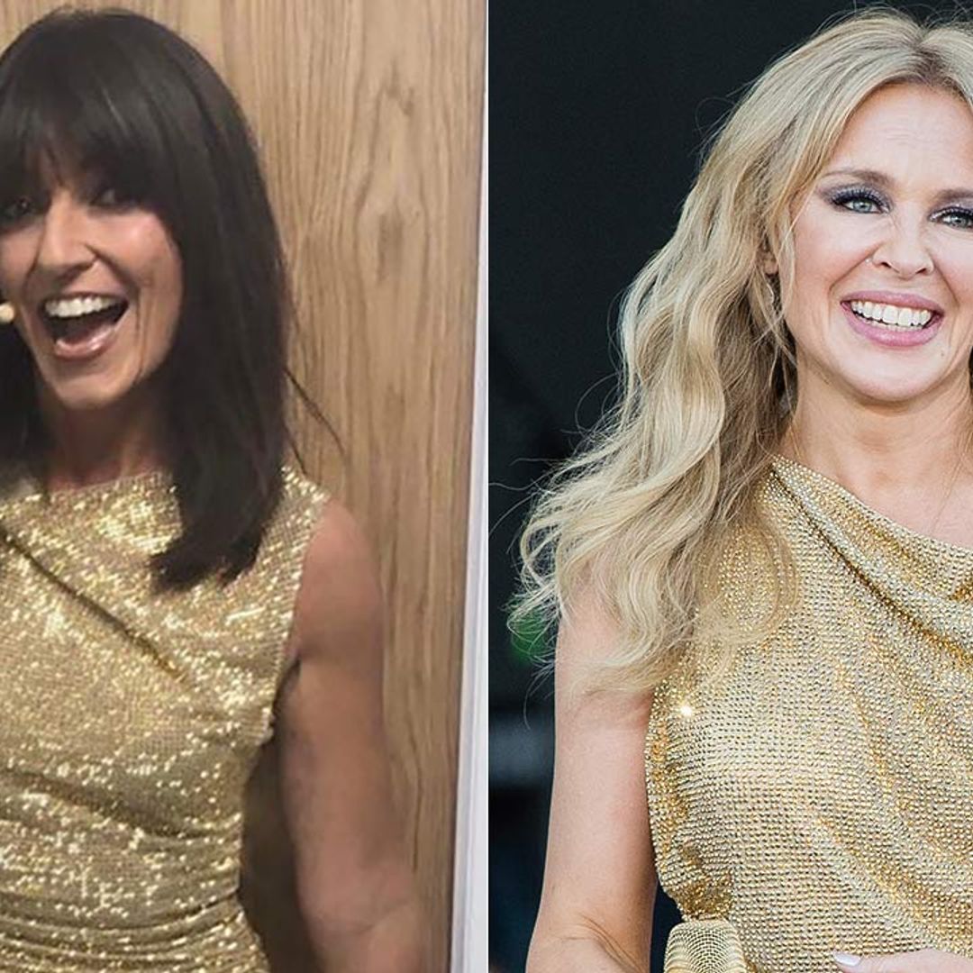 The Masked Singer's Davina McCall channels Kylie Minogue in a sparkly gold dress