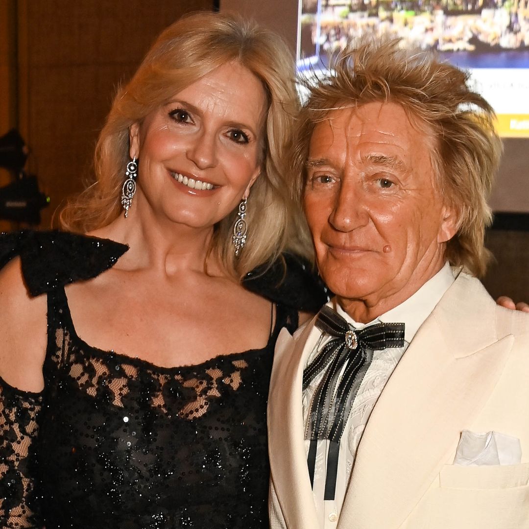 Penny Lancaster surprises in vampy glitterball dress to celebrate with King Charles