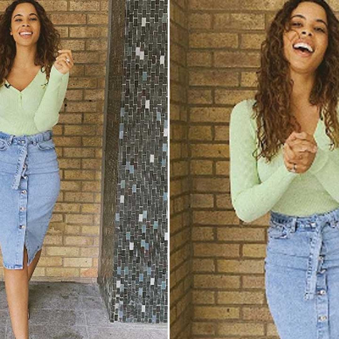 Rochelle Humes is ready for spring in the perfect Primark denim skirt