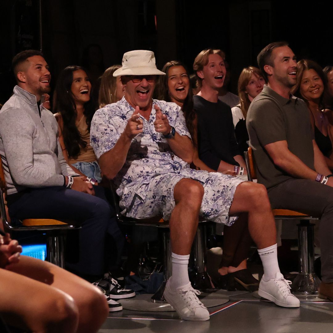 SATURDAY NIGHT LIVE -- Episode 1885 -- Pictured: (l-r) Special guest Jon Hamm and host Bad Bunny during the Monologue on Saturday, October 4, 2025