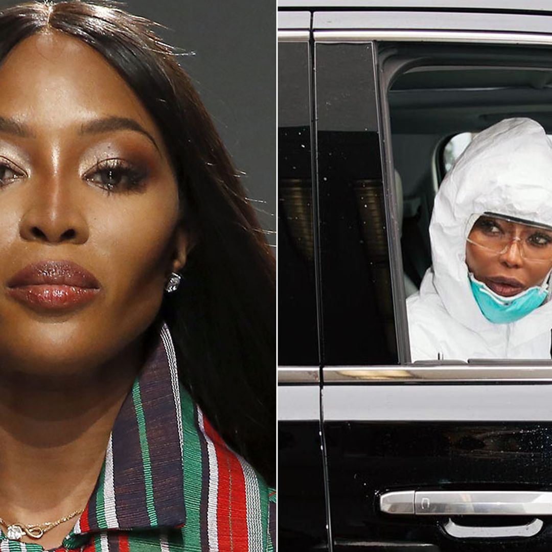 Naomi Campbell divides fans over her in-flight coronavirus precautions - see photos