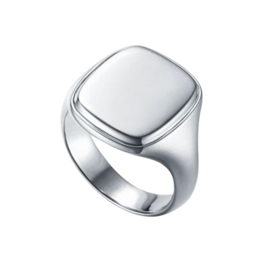 Square silver signet ring