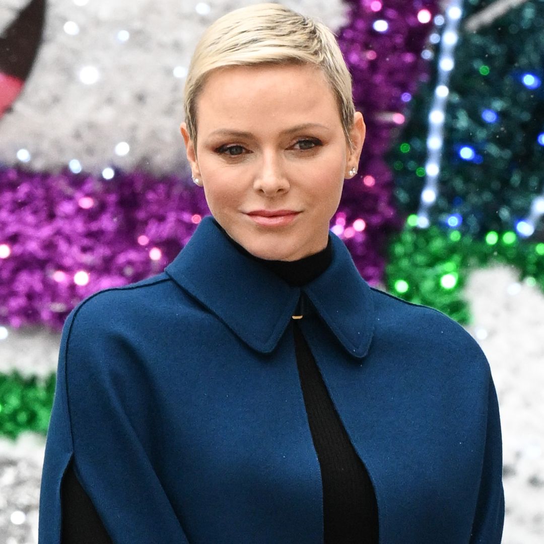 Princess Charlene unveils sky-high fiery Christmas tree inside palace home