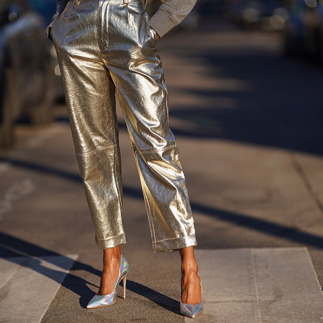 Silver trousers are having a moment right now! 8 stylish silver trousers we love