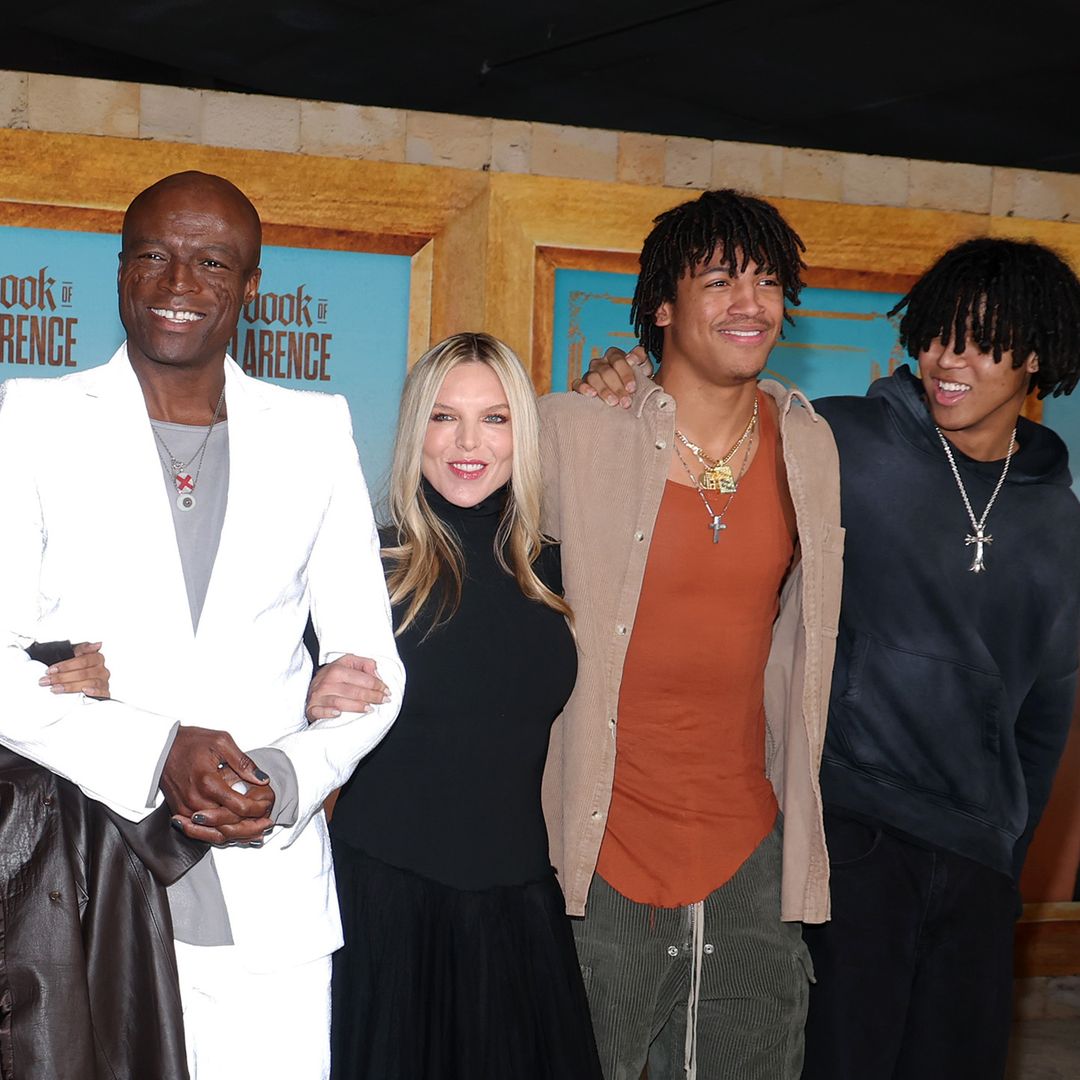 Heidi Klum and Seal's teenage sons tower over their dad as he reunites with all four of his children