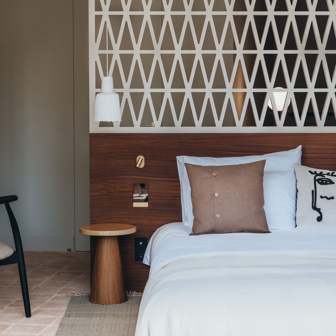 bedroom shot of luxury hotel in Hvar, Croatia