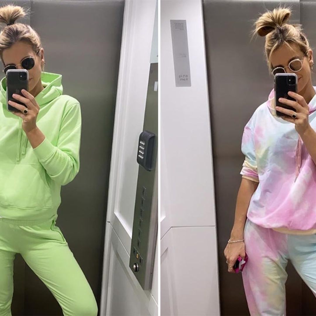 Vogue Williams rocks bright tracksuits & it'll make you want to ditch the grey jogging bottoms 