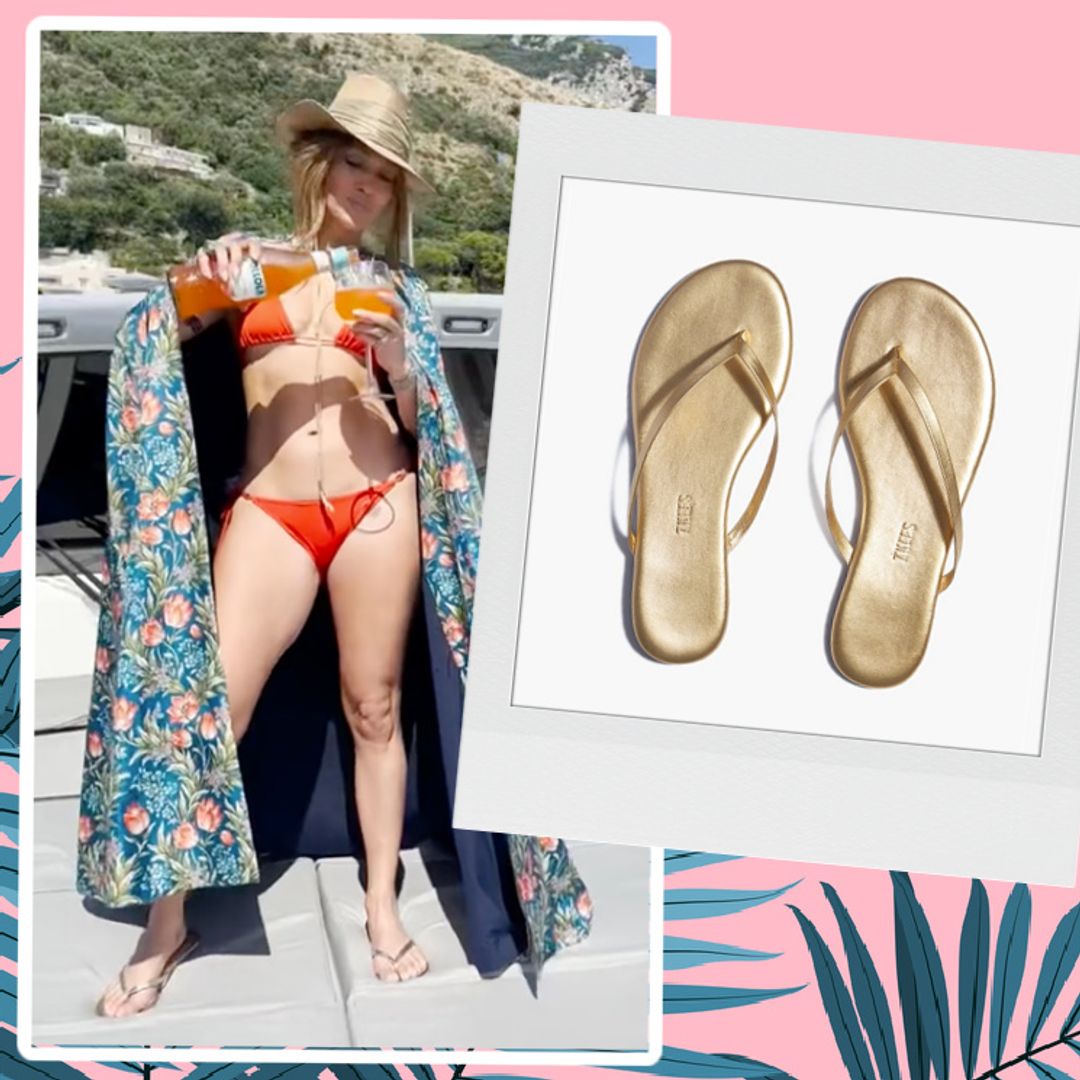 Jennifer Lopez wears these gold sandals everywhere & I agree they go with everything