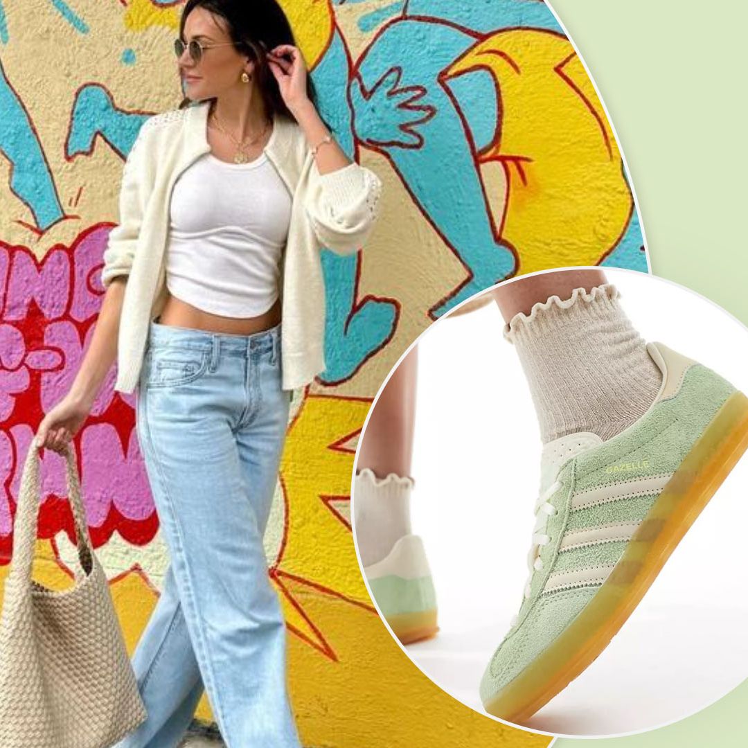 Michelle Keegan wore a pair of pistachio green Adidas Gazelle trainers so I ordered a very similar pair (oh, and they're on sale)