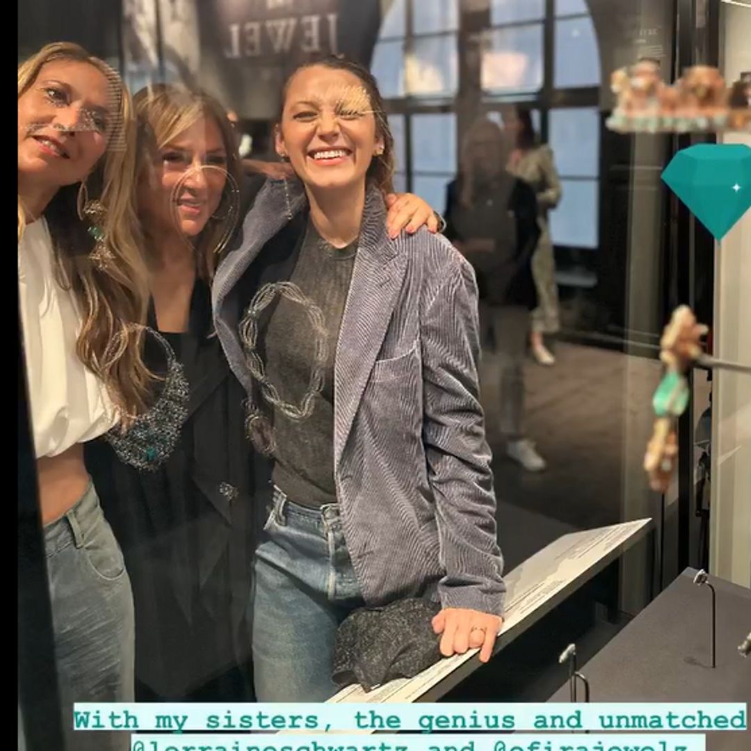 Blake smiling for a selfie with her Met Gala jewelry designers
