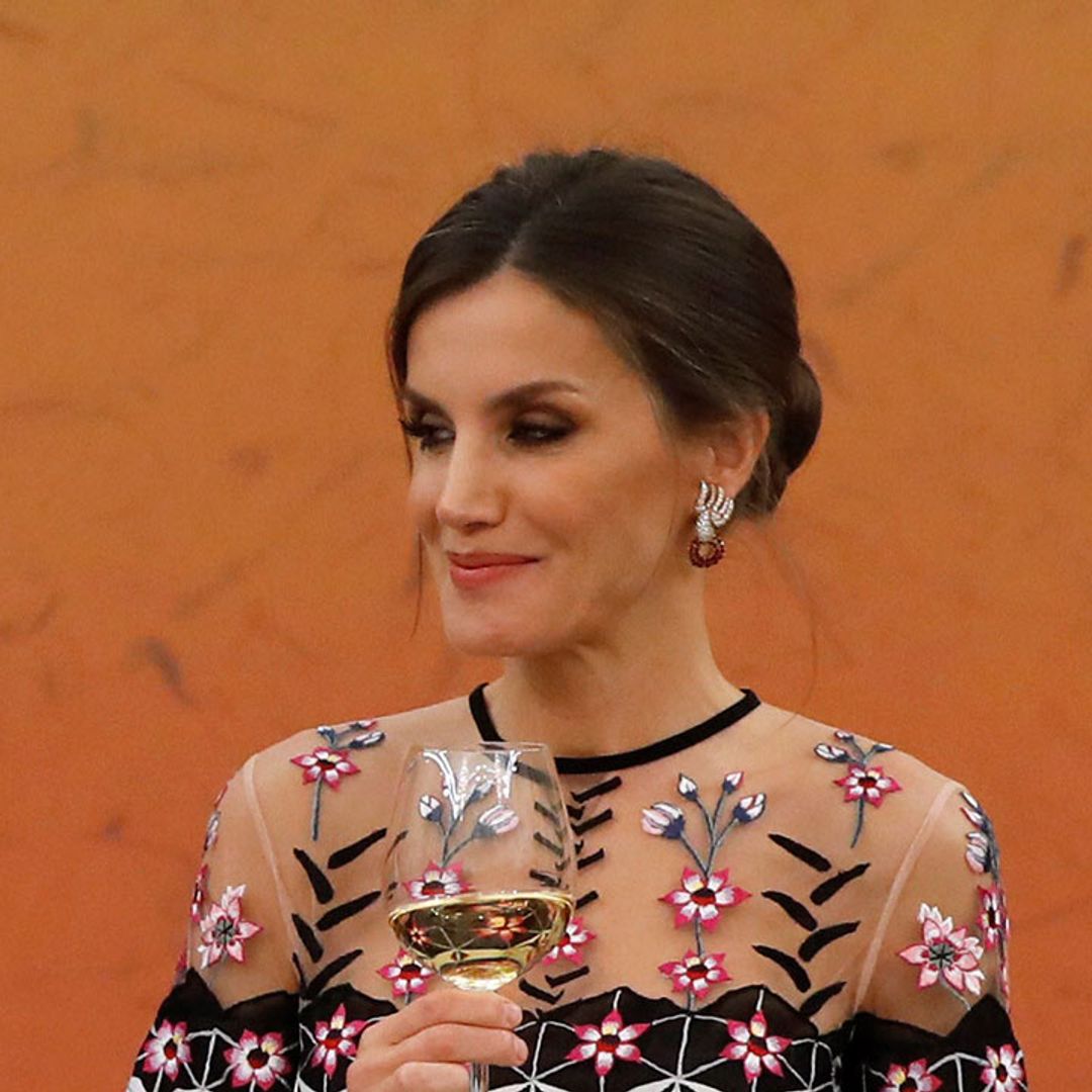 Queen Letizia takes style tips from the Duchess of Cambridge in a Temperley London dress