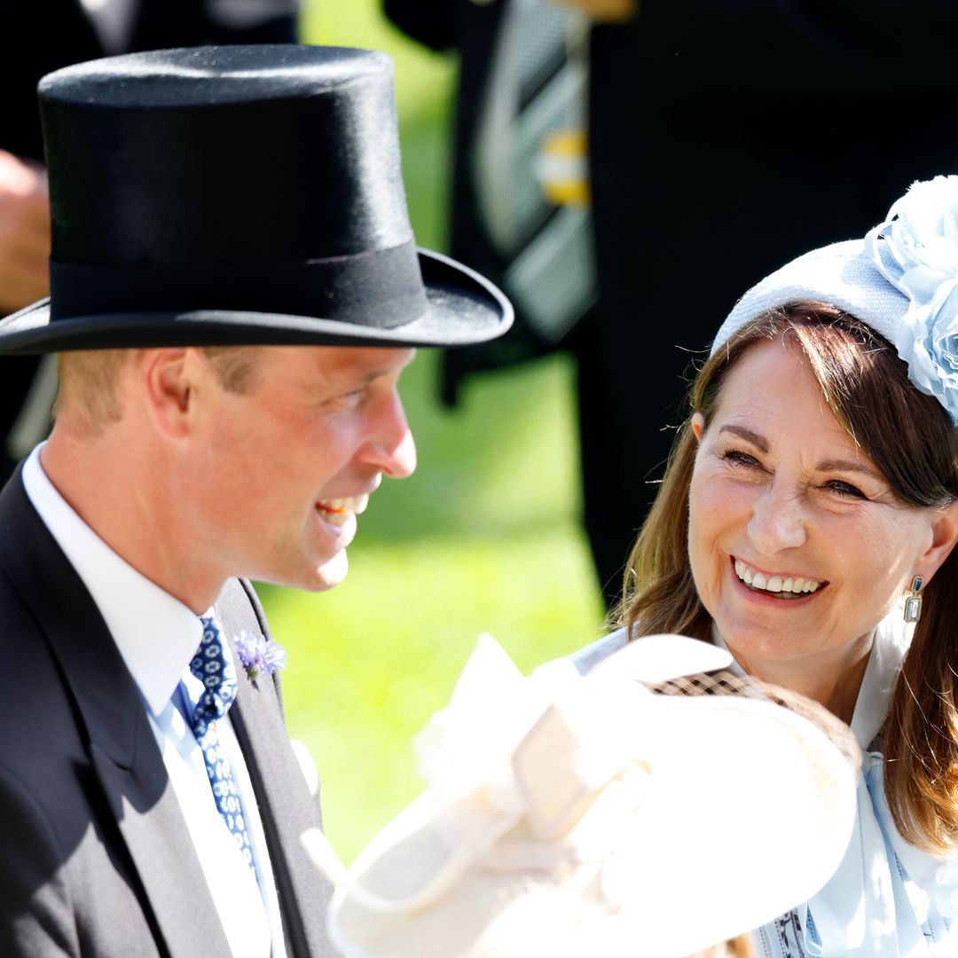 Prince William and Carole Middleton's intimate hug at Ascot