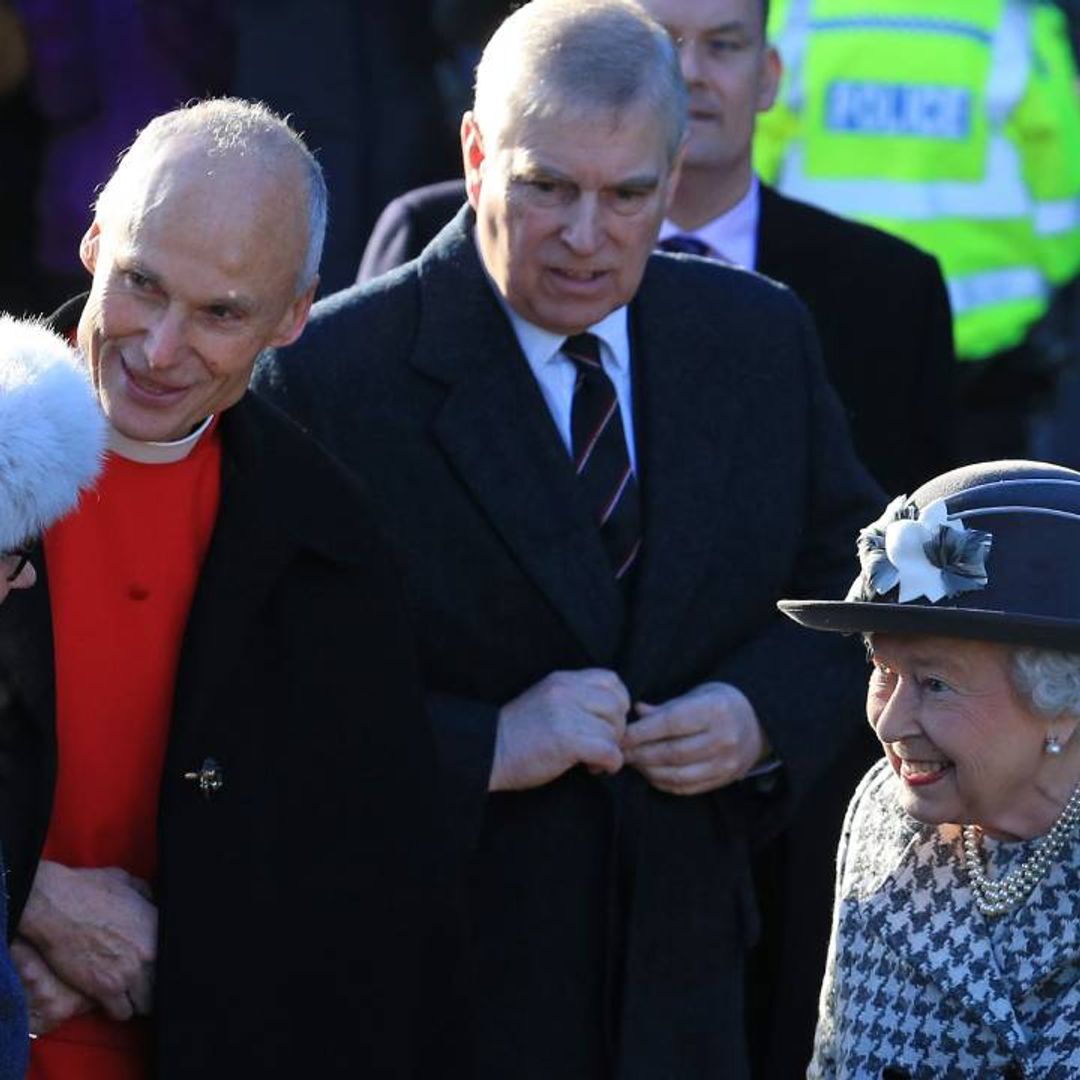 The Queen steps out with Prince Andrew during first appearance since Prince Harry and Meghan Markle's announcement