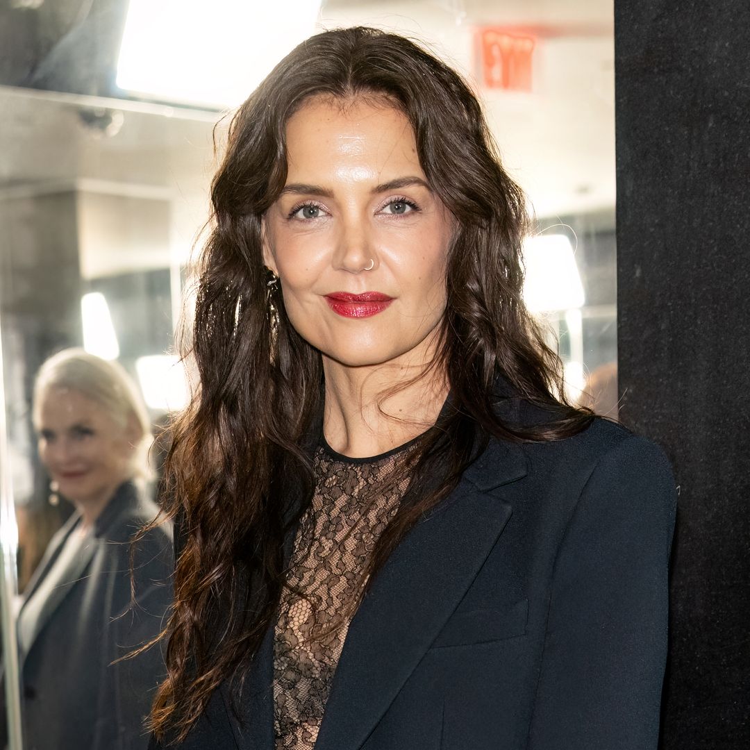 Katie Holmes' lace bra and jean jacket is the perfect off-duty outfit -  HelloGigglesHelloGiggles