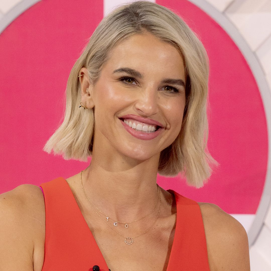 Vogue Williams looks incredible in legsplit leather dress HELLO!