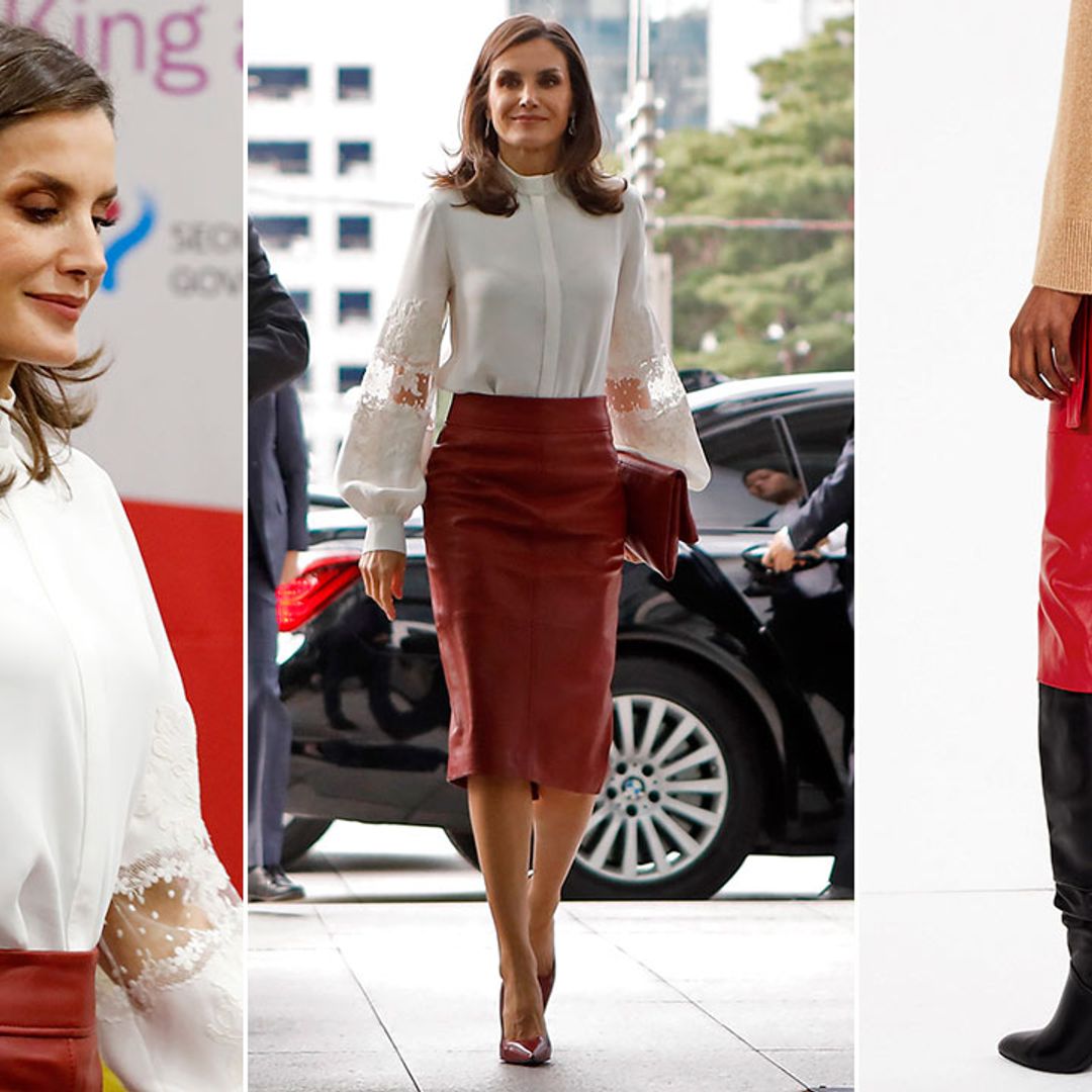 Love Queen Letizia's red leather skirt? Marks & Spencer has the best lookalike 