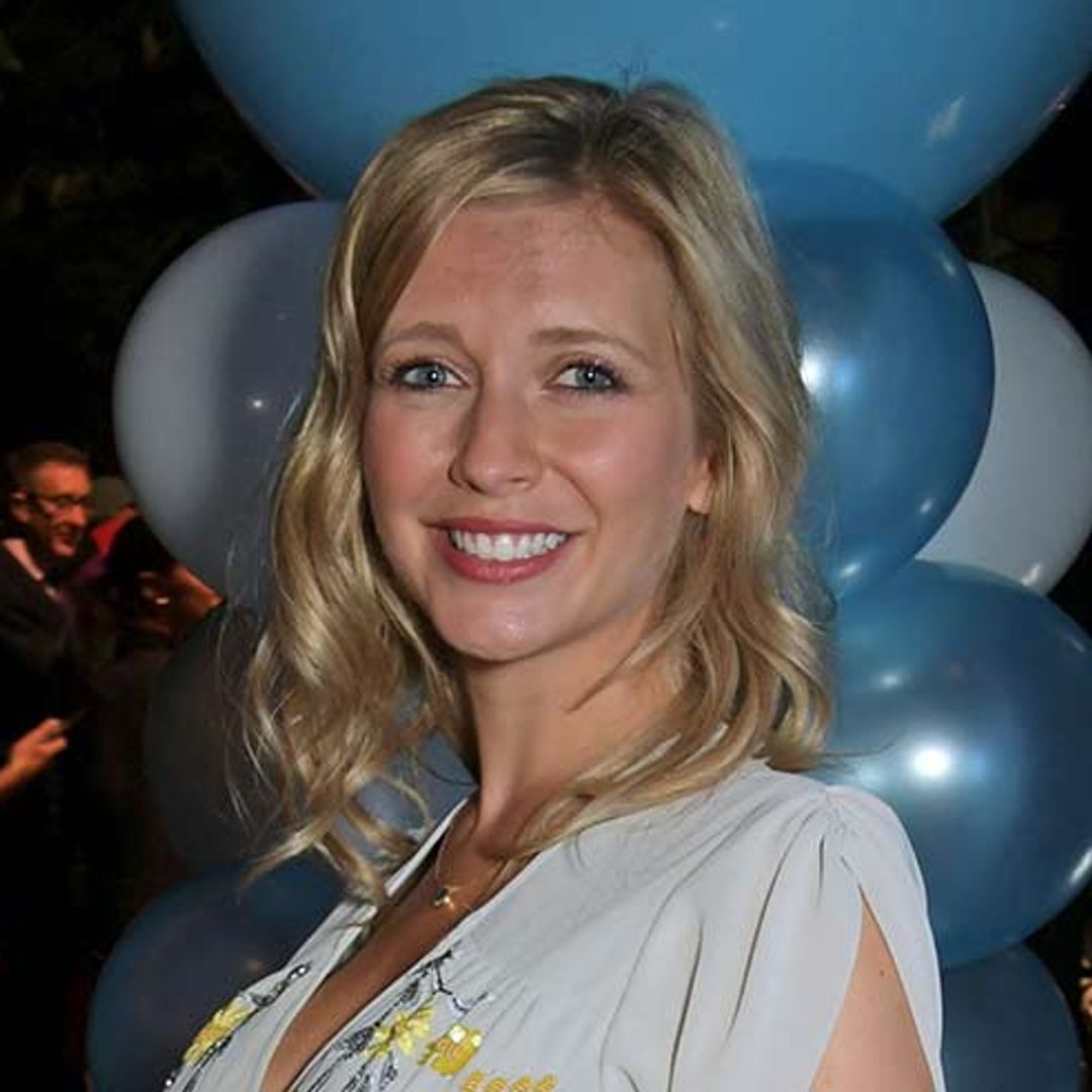 Mum-to-be Rachel Riley is glowing on solo red carpet appearance