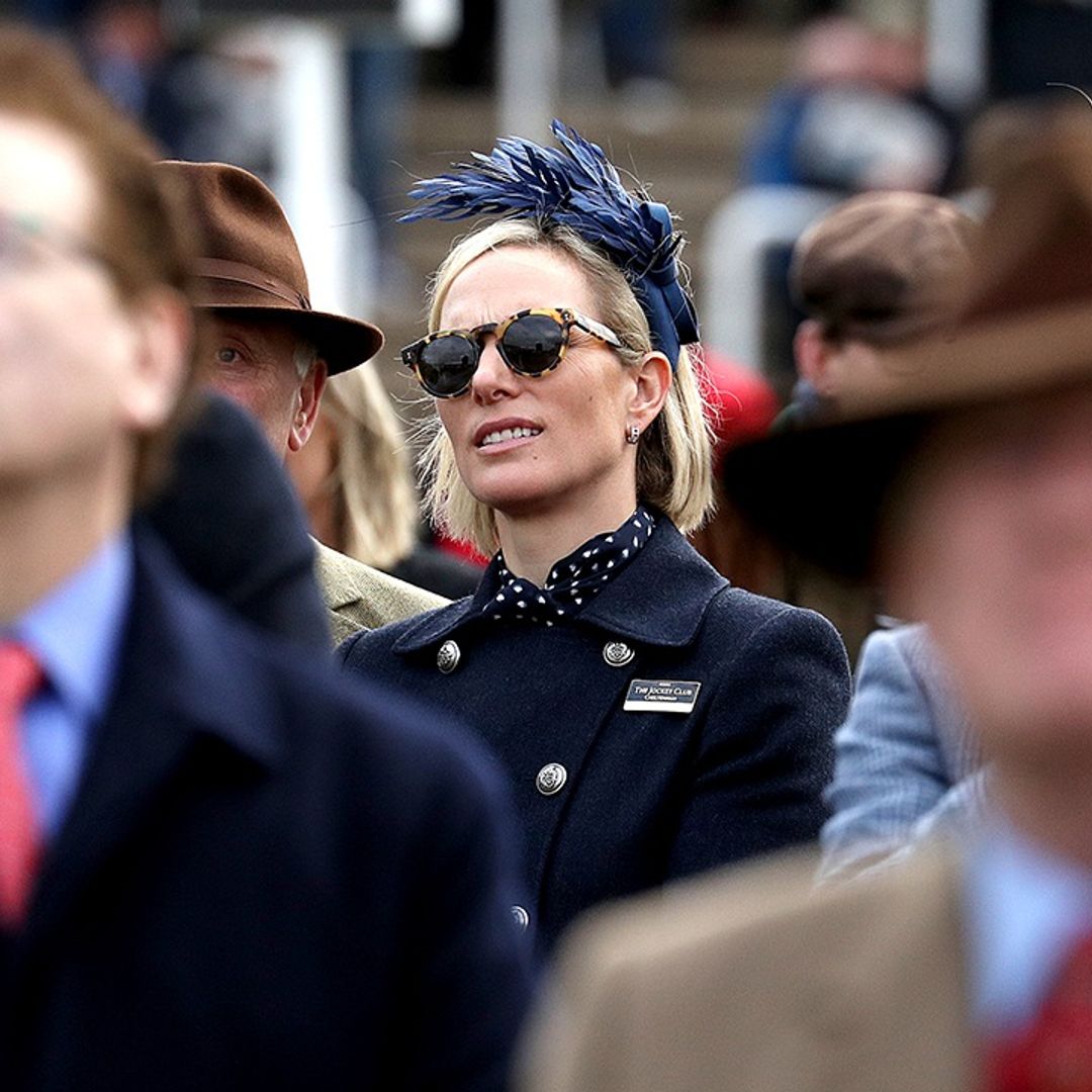 Zara Tindall wows at Cheltenham Festival in royal blue and statement sunglasses