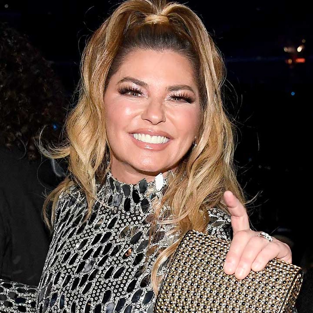 Shania Twain is a bombshell in sheer bodysuit and insane feathered boots