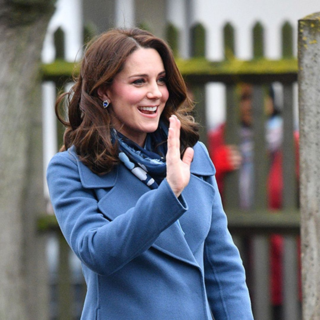 Blue Beauty! Duchess Kate looks amazing in Sportmax coat