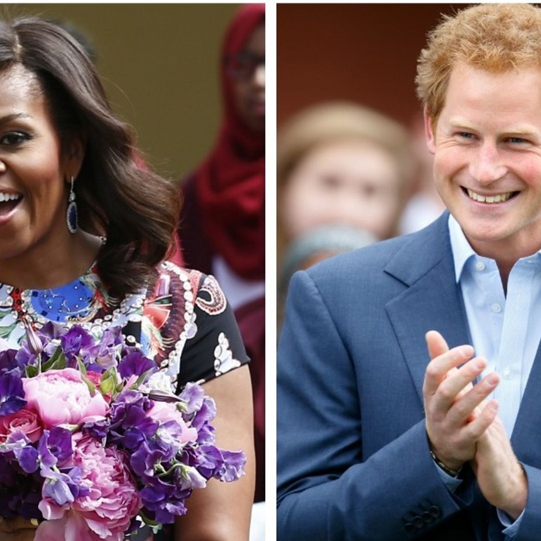 Michelle Obama chats over tea with Prince Harry about education issues