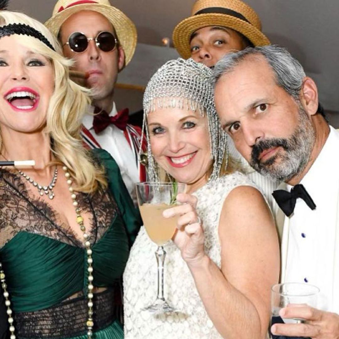 Christie Brinkley poses in mini dress at Gatsby-themed party with Katie Couric and Drew Barrymore