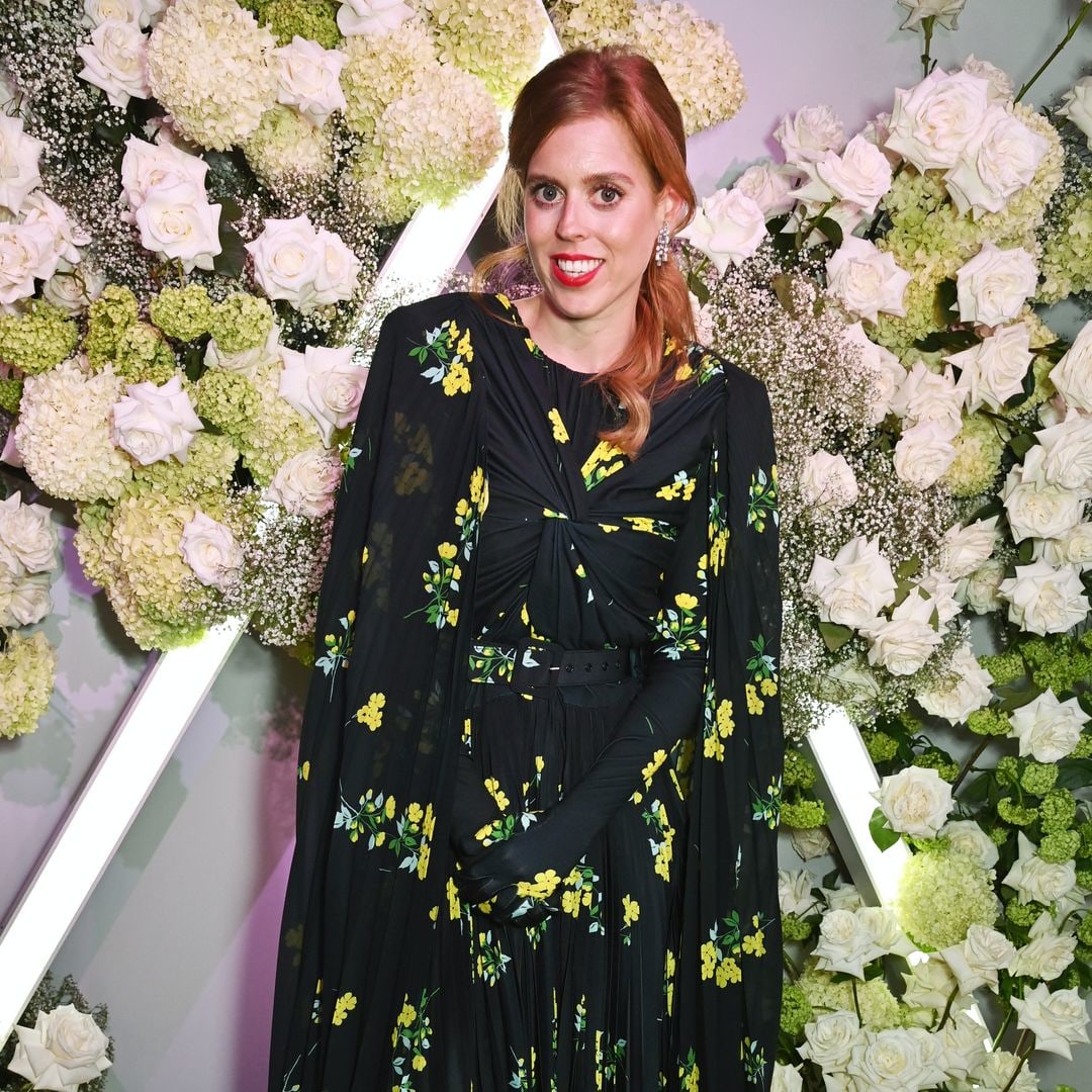 Princess Beatrice is a vision in shoulder-baring dress and chunky heels for Peru royal wedding