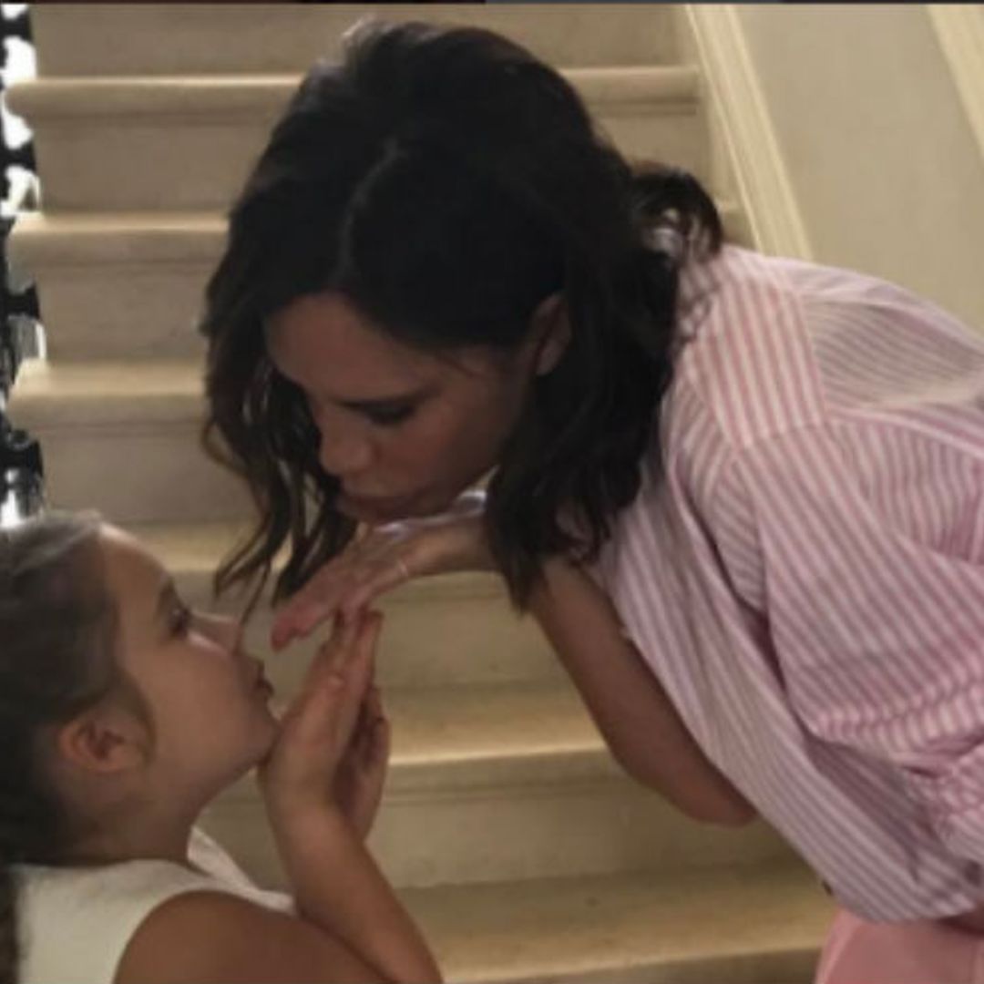 Victoria Beckham shows daughter Harper playing with mum's Spice Girls dolls - see the cute snaps!
