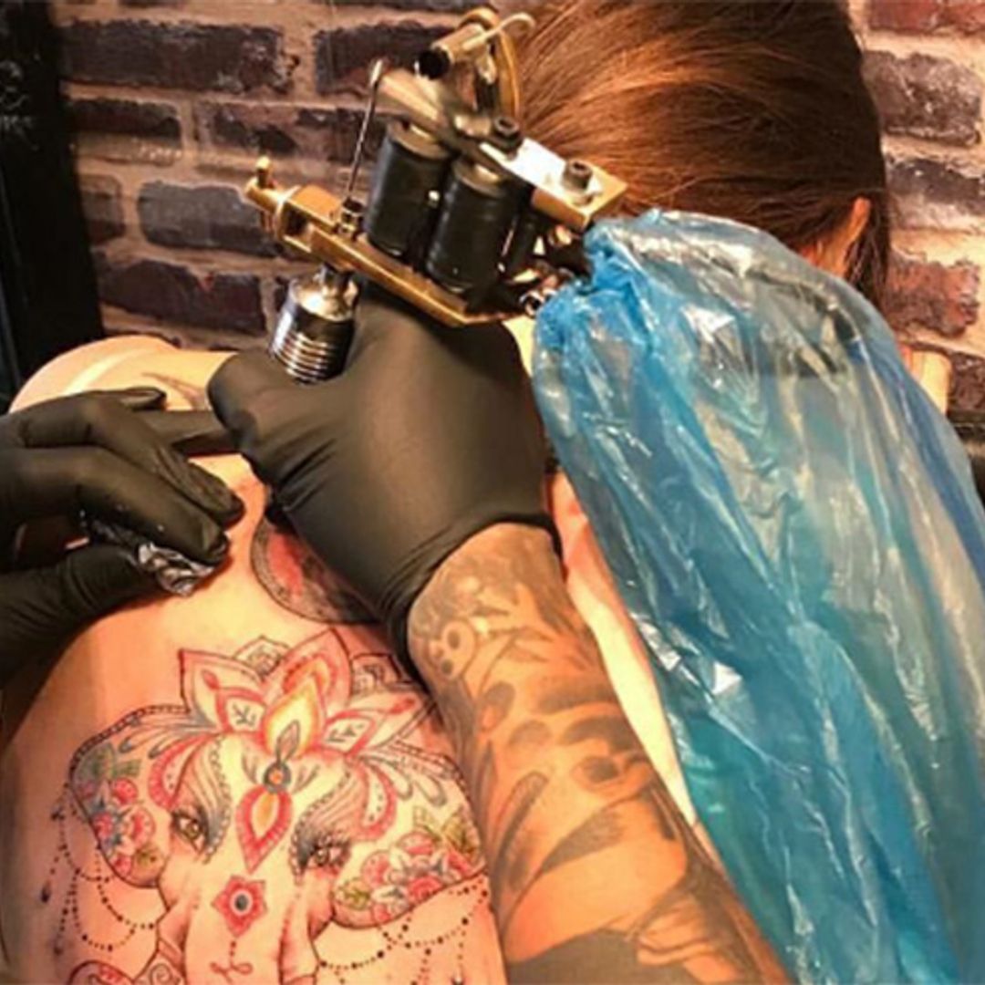 EastEnders star Lacey Turner shows off four elaborate back tattoos