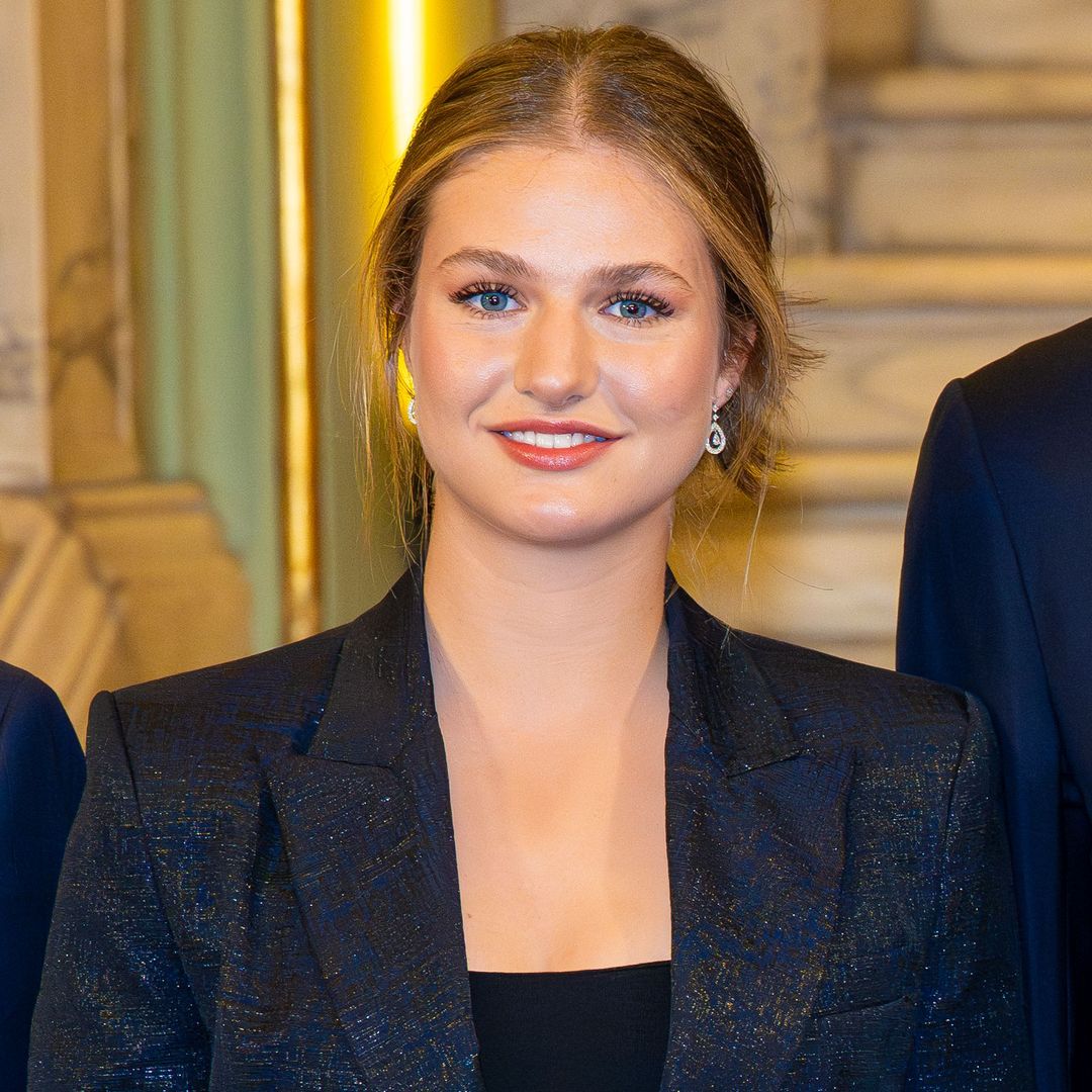 Princess Leonor, 19, coordinates with mum Queen Letizia in fitted suit and sentimental jewellery