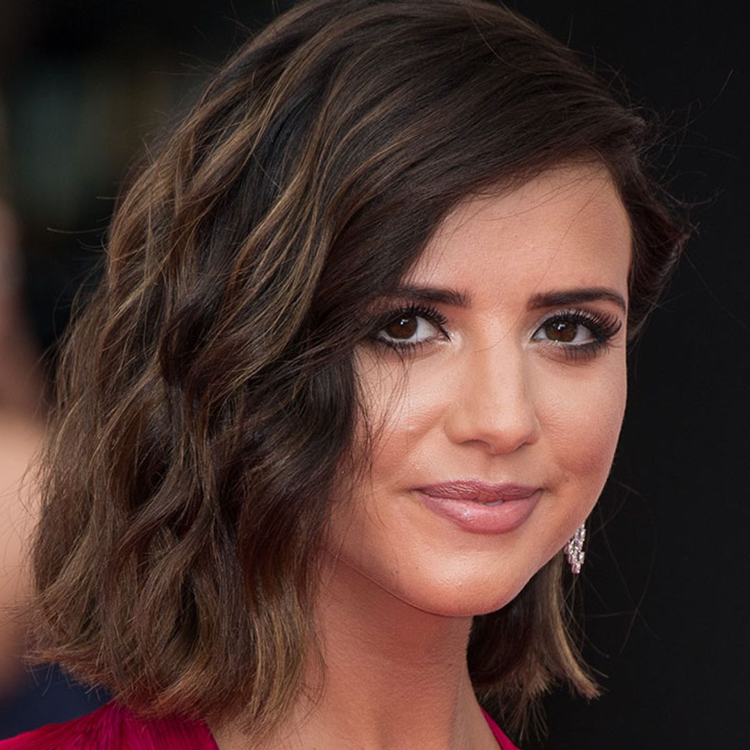 Lucy Mecklenburgh shows off her baby bump in a sparkly mini dress from ASOS
