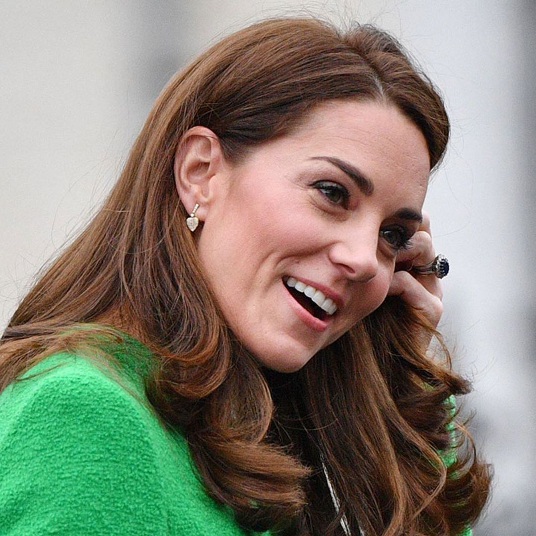 Kate Middleton is a dream in bright green jumper dress (and funky boots) at London School