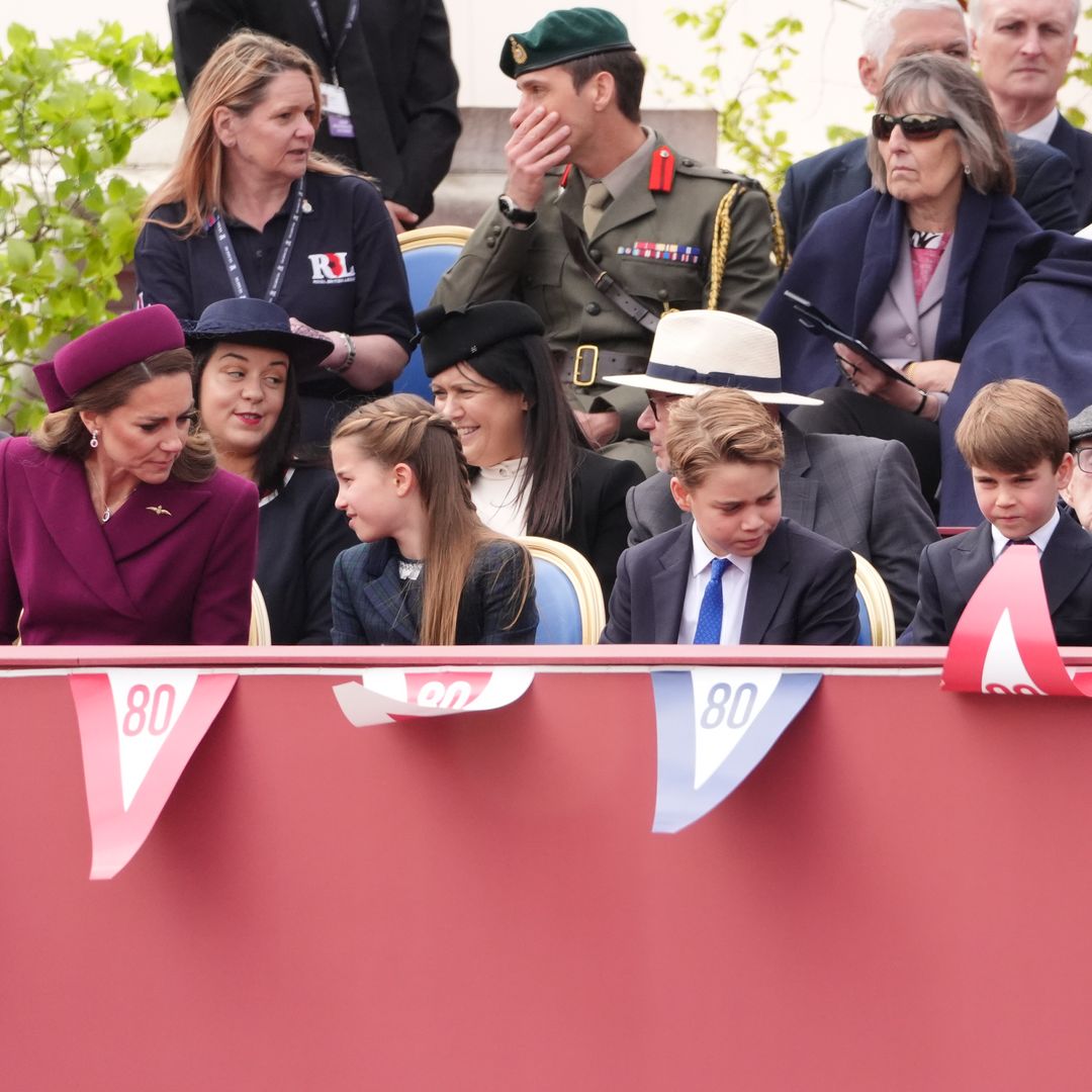 Prince William and Princess Kate reunite with King Charles for VE Day flypast