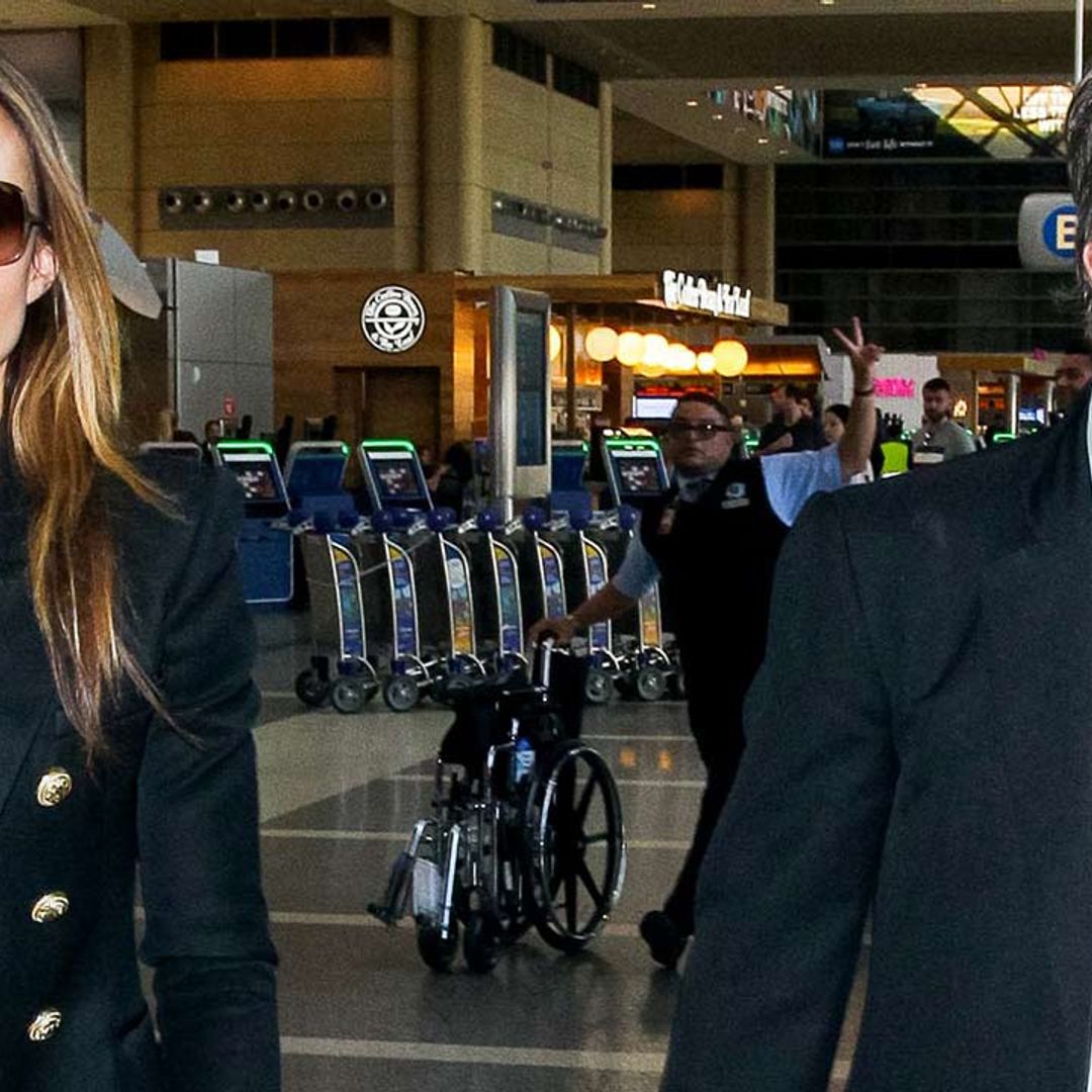 Hugh Grant's wife Anna Eberstein just wore the ultimate airport chic outfit