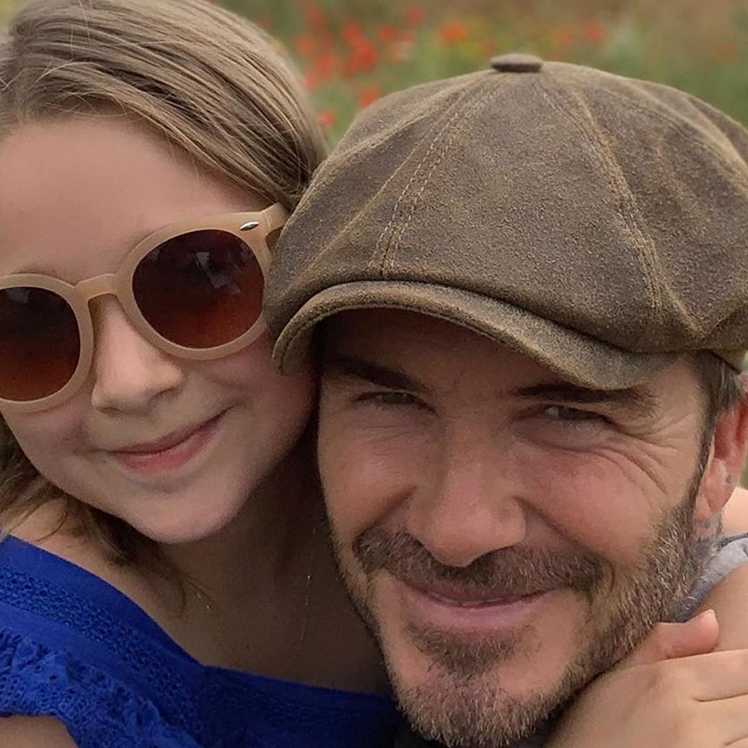 David Beckham proudly shows off grey hair in Red Nose Day snap with daughter Harper