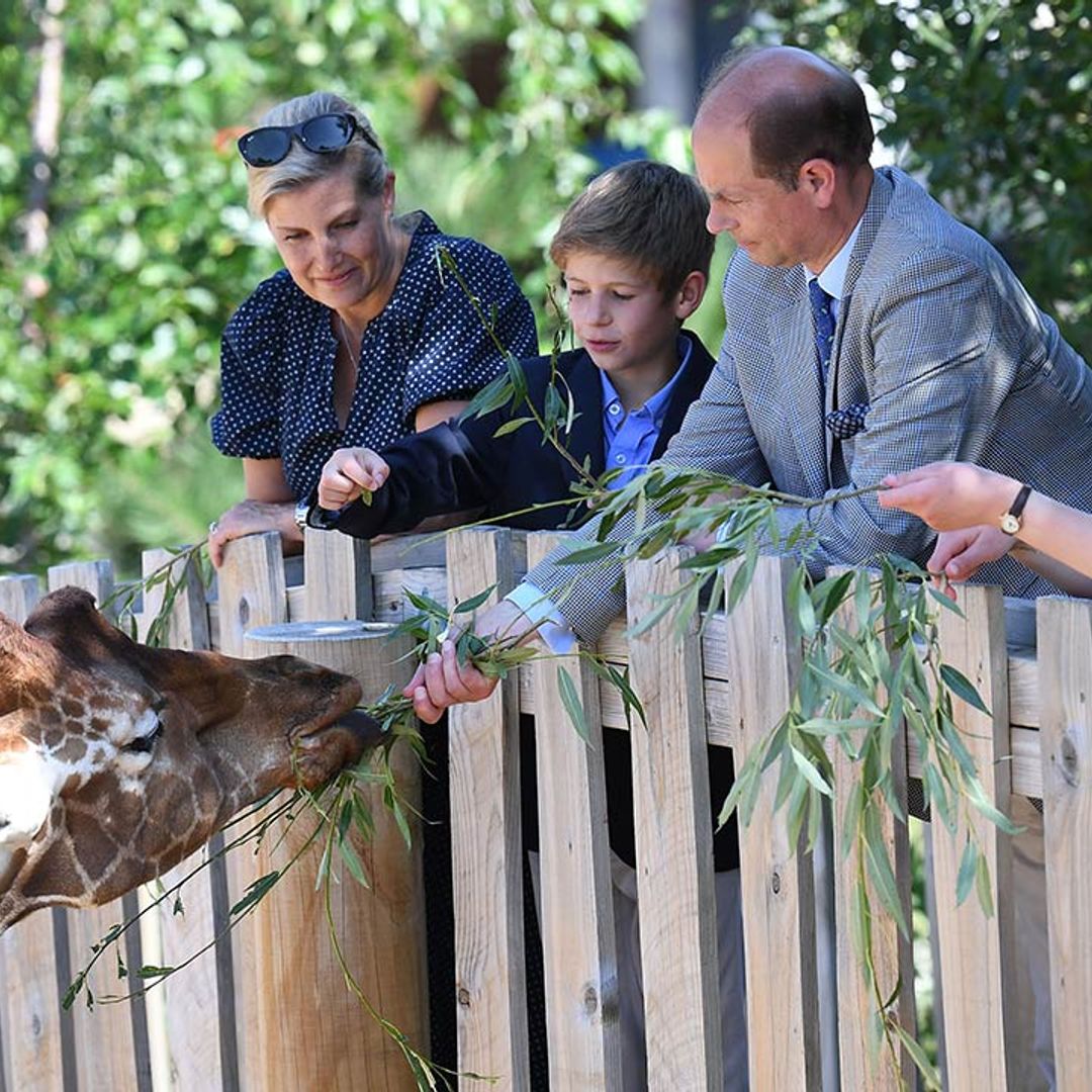 The Countess of Wessex and Prince Edward take children Lady Louise and James to the zoo