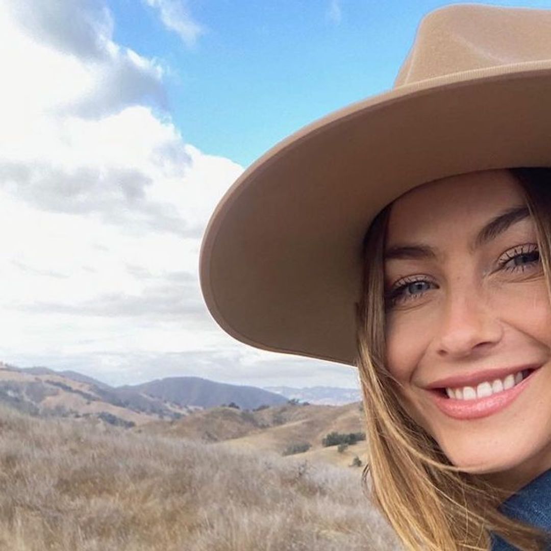 Julianne Hough is ski bunny chic in her statement jacket and thigh-high boots