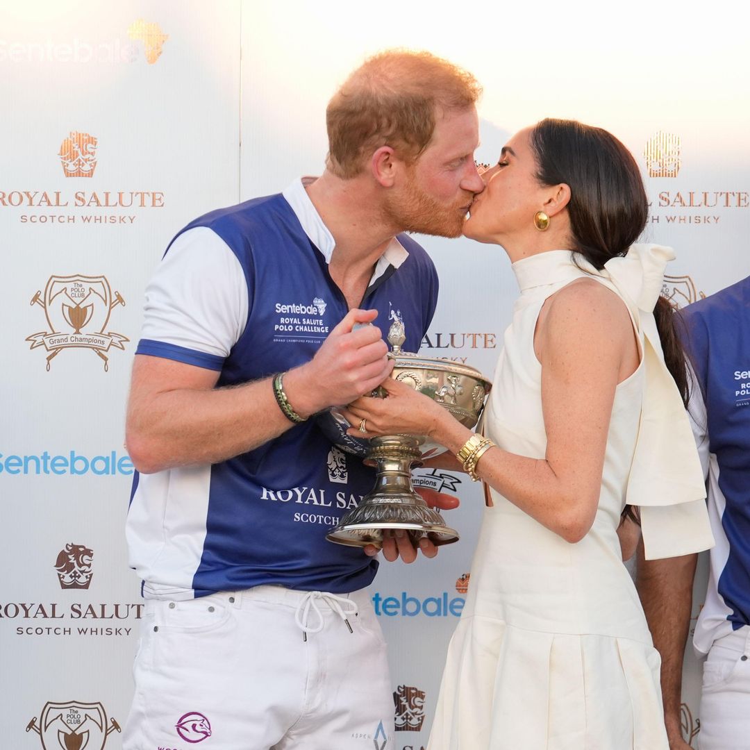 Meghan Markle kisses Prince Harry as he wins charity polo match in Florida 