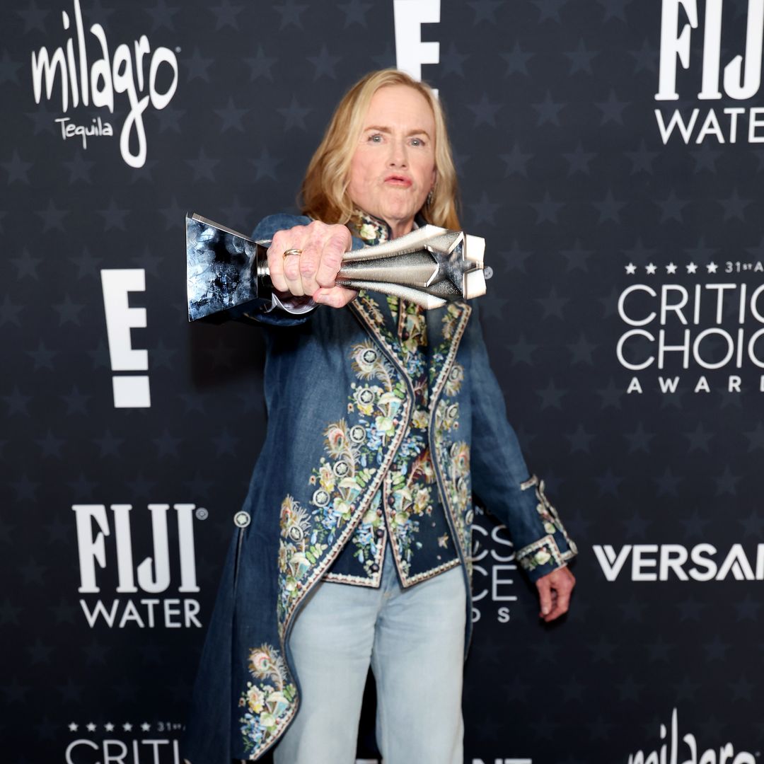 Amy Madigan, winner of the Best Supporting Actress Award for "Weapons," poses in the press room during the 31st Annual Critics Choice Awards at Barker Hangar on January 04, 2026 in Santa Monica, California.