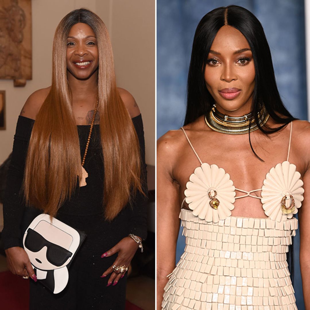Split image of Sandi and her cousin Naomi Campbell