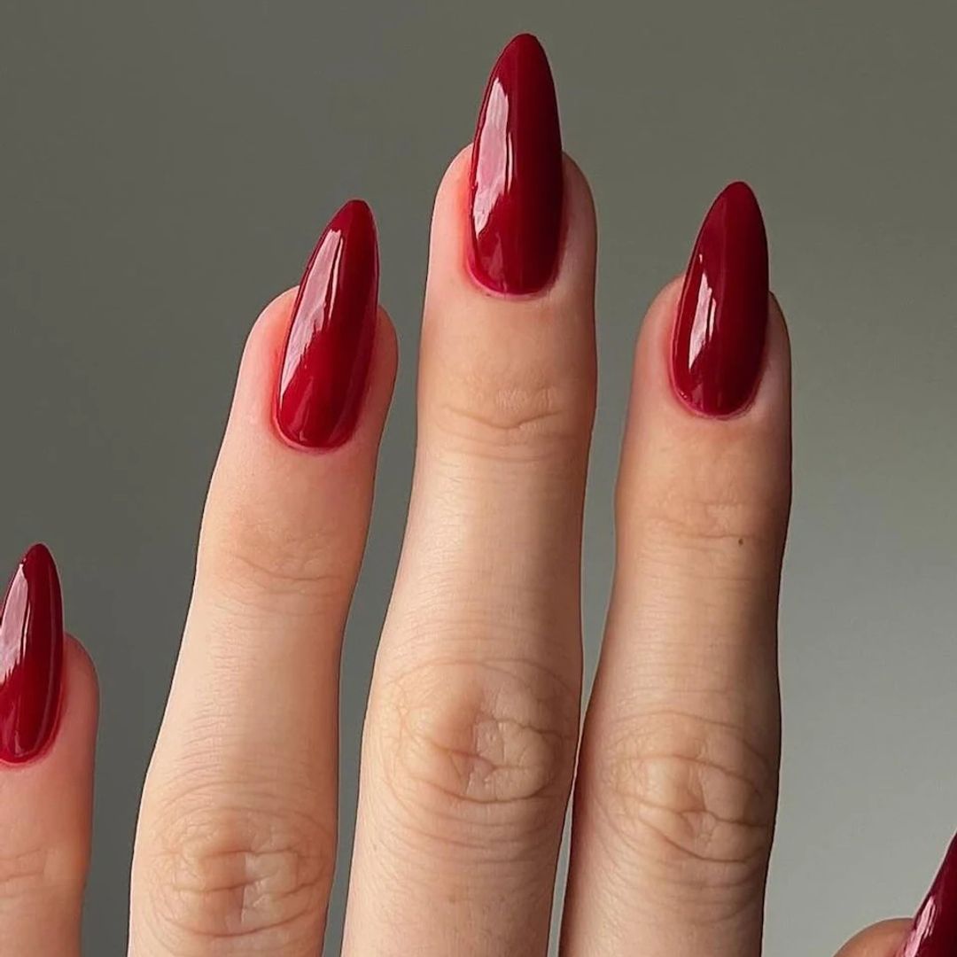 cherry red nails grandmacore manicure